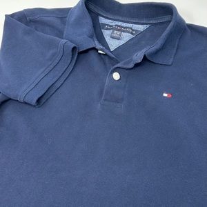Tommy Hilfiger Boys Navy Blue‎ Polo Short Sleeve Shirt Size M 12-14
